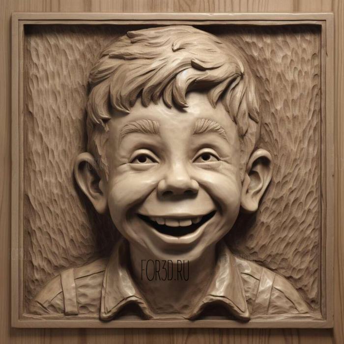 Alfred Neuman 3 stl model for CNC